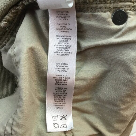 Du/er Mens Slim Fit Performance Denim Pants 34x30 Beige Cotton Blend Stretch - Picture 16 of 16